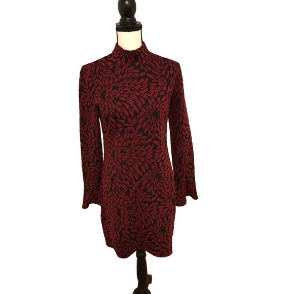 Anthropologie Hutch Michaela Red and Black Textured Dress - Size Small - Picture 2 of 9